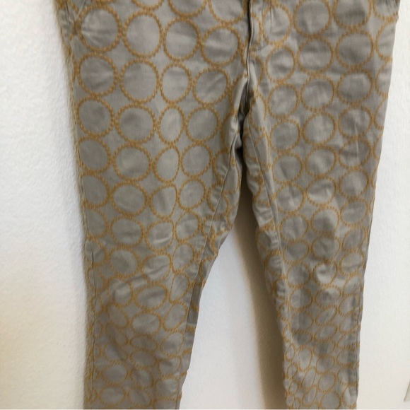 Chino by Anthropologie Tan Embroidered Pants 28 Relax Fit Cuffed - Picture 9 of 16